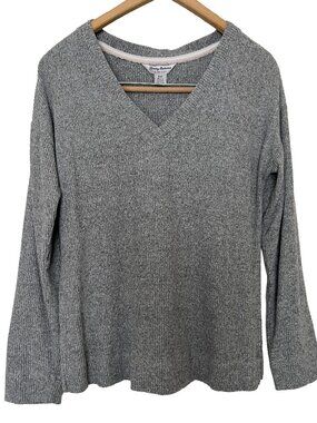 Tommy Bahama Island Soft Marled Gray Lightweight Long Sleeve Sweater Size S